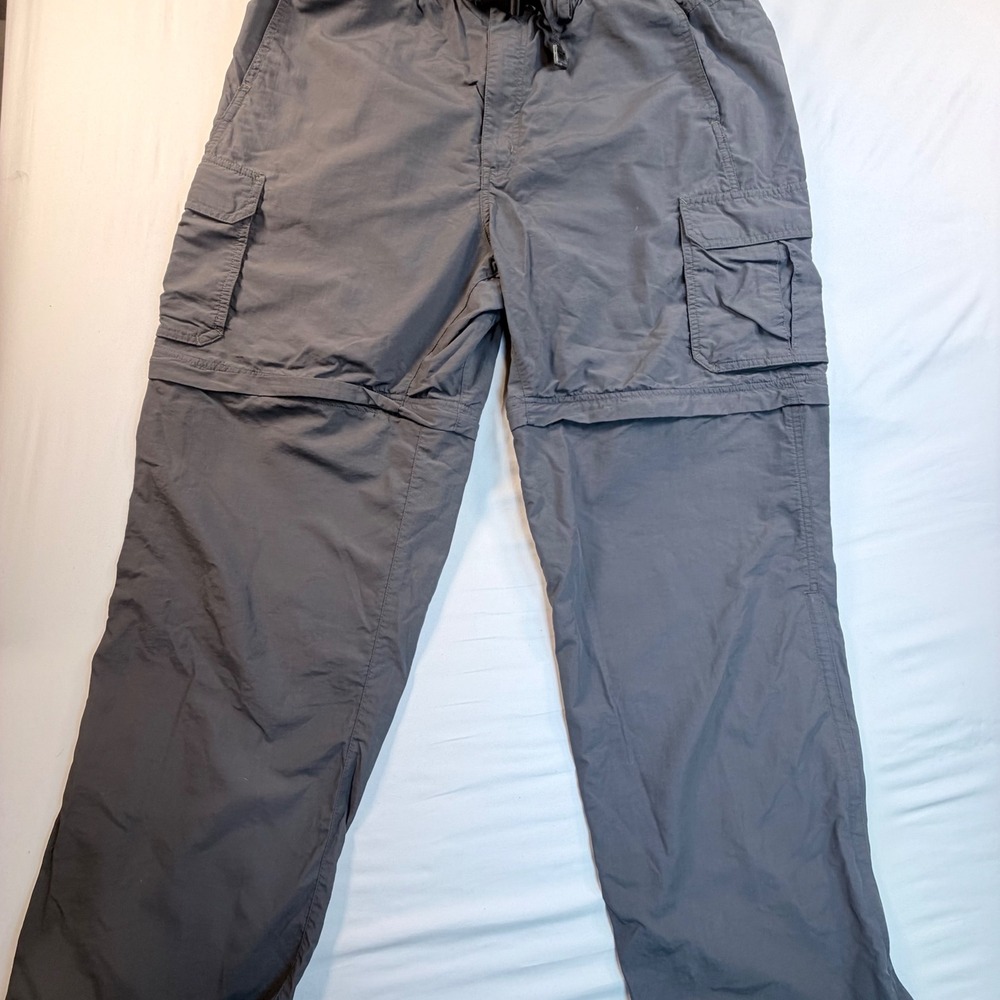 REI Convertible Hiking Pants Mens XL Gray Zip Off‎ Cargo Nylon Outdoor Trail